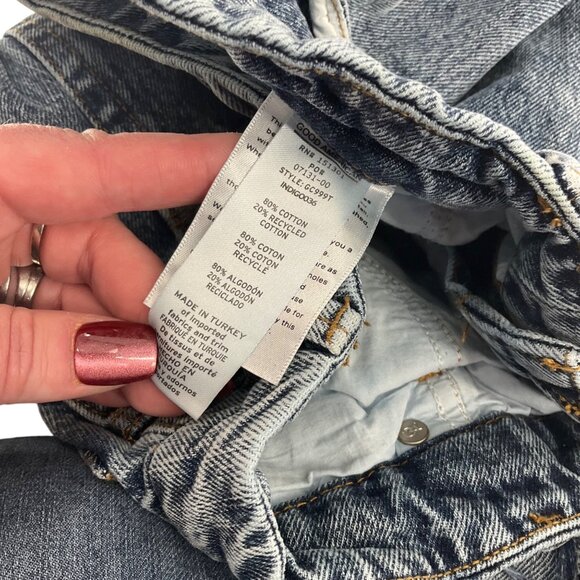 Good American Distressed Blue Jeans Size 10/30 Cotton  Straight Leg Denim Pants - Picture 2 of 8